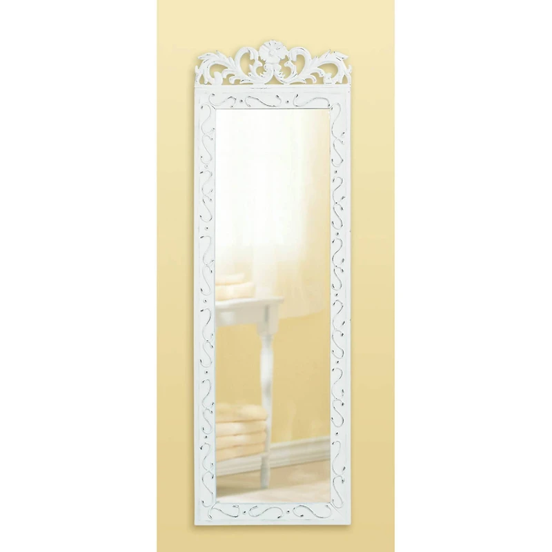 30.5" Elegant White Wall Mirror