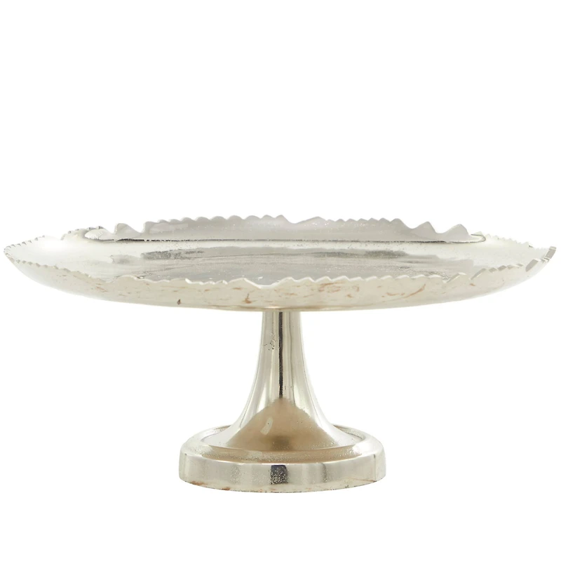CosmoLiving by Cosmopolitan 13" Silver Aluminum Cake Stand