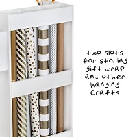 Honey Can Do 3-Drawer White Rolling Craft Cart with Drawers & Slotted Compartments