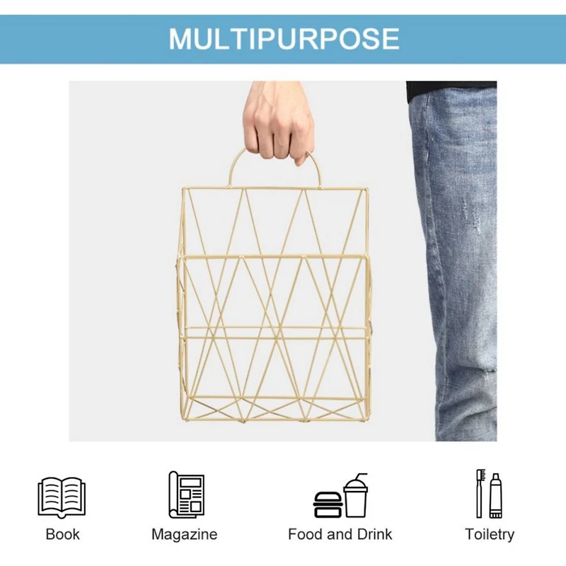 NEX™ Gold Wall-Mounted Metal Files Holder