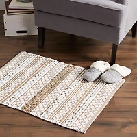 DII® Stone & White Hand-Loomed Paper Chindi Rug, 2ft. x 3ft.