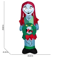 5ft. Airblown® Inflatable Christmas Sally in Patchwork Dress with Monster Wreath