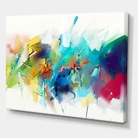 Designart - Turquoise Story With Touches Of Yellow And Red
