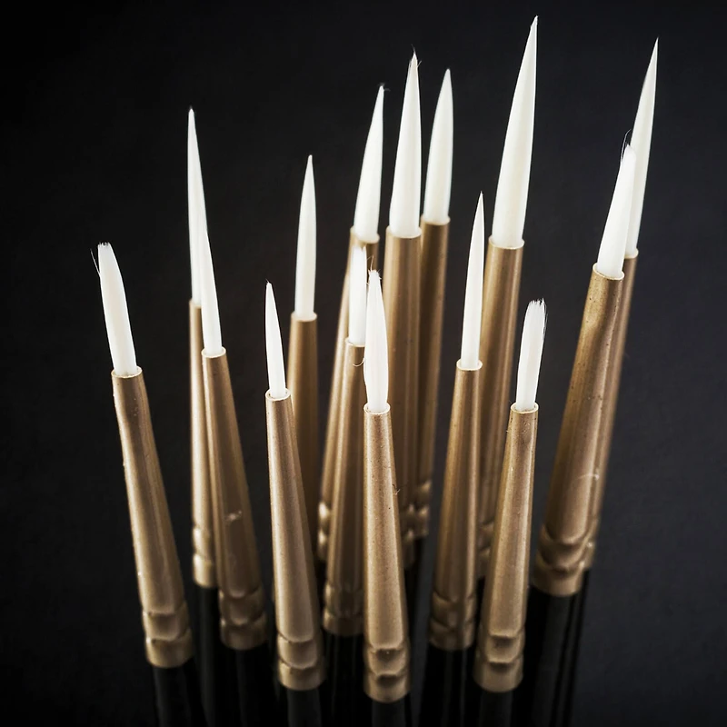 Arteza® Handmade Taklon Hair 15 Piece Miniature Detail Paint Brush Set