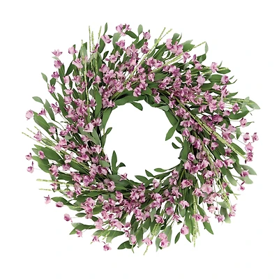 24" Artificial Pea Blossom Floral Spring Wreath