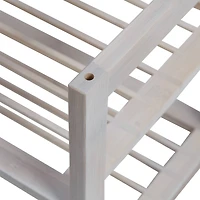 Honey Can Do White Wash 2-Tier Stackable Bamboo Shoe Rack
