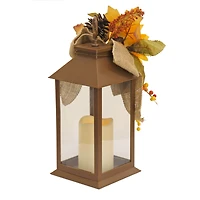 14" Battery-Operated LED Harvest Lantern with Sunflower