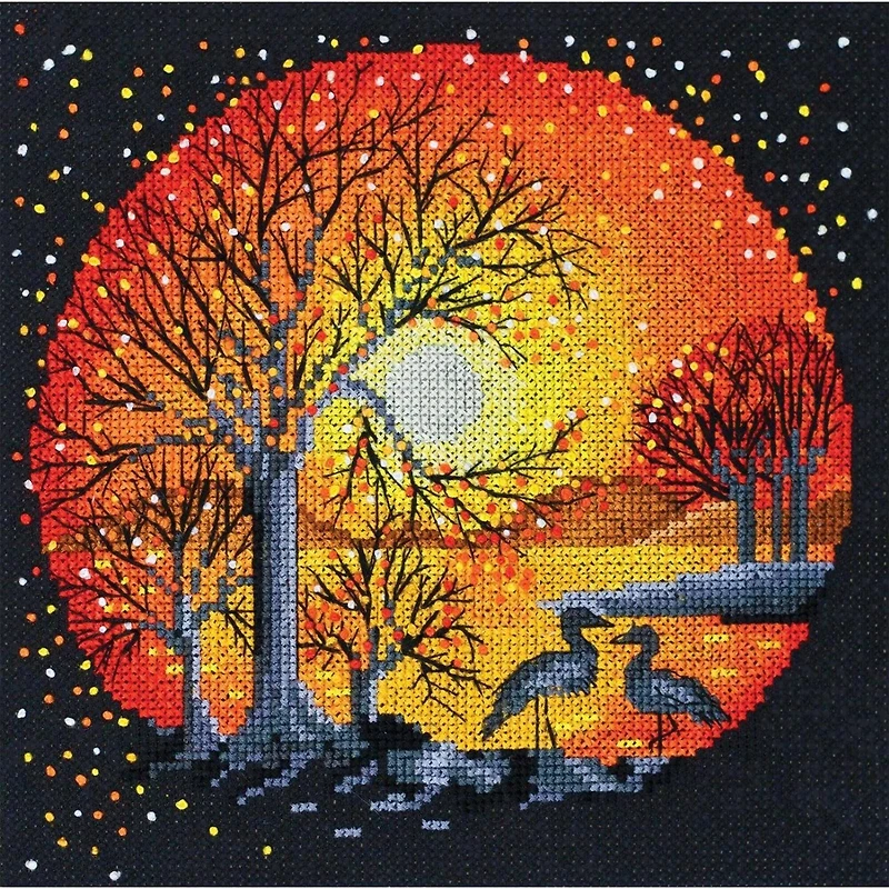 Abris Art Heron at Sunset Counted Cross Stitch Kit