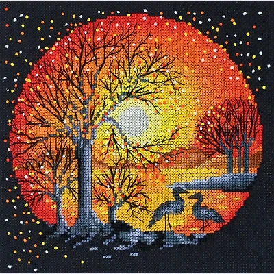 Abris Art Heron at Sunset Counted Cross Stitch Kit