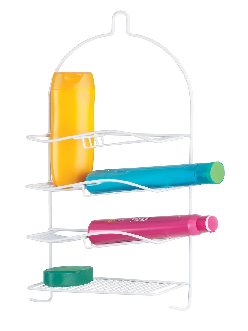 Bath Bliss White 4-Tier Rubber Shower Organizer Caddy