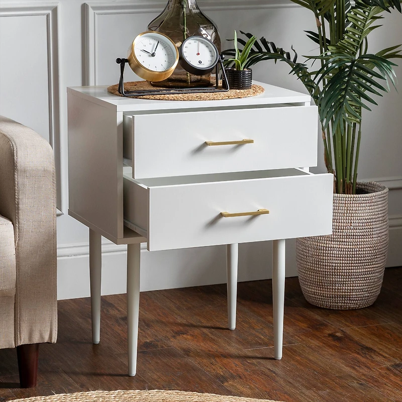 Walker Edison White Modern Nightstand