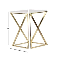 2ft. Gold Marble Contemporary Accent Table, 2ct.