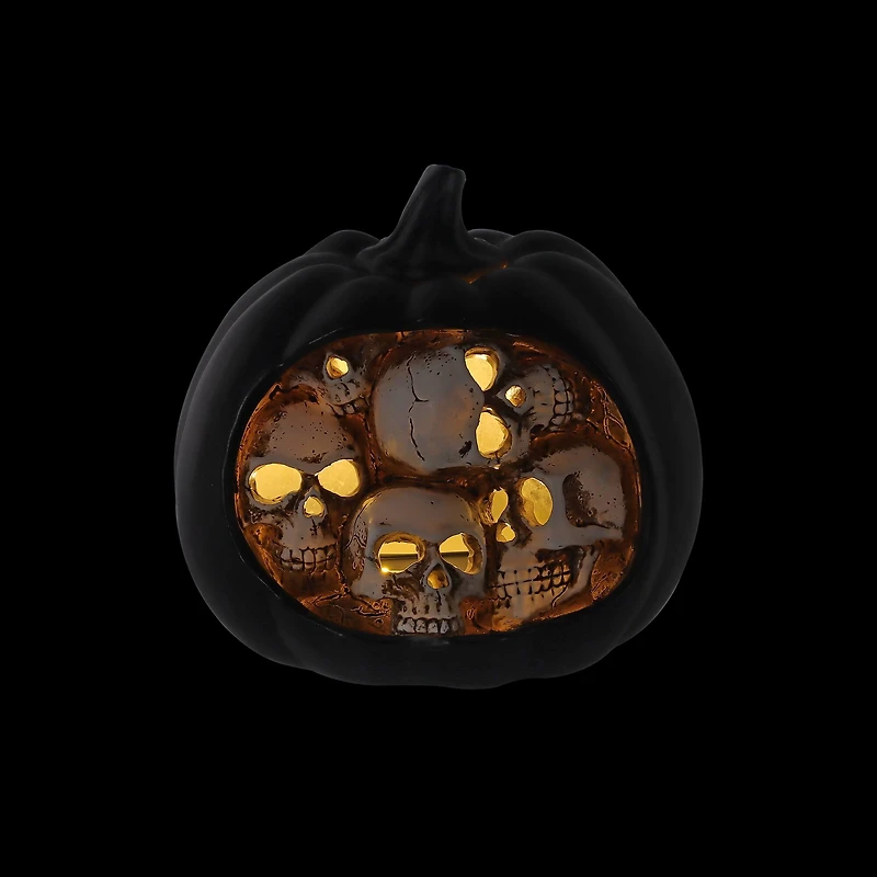 5.75" Skull Pumpkin LED Tabletop Accent by Ashland®
