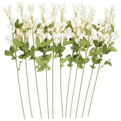 35" White Sweet Pea Artificial Flower Stem, 12ct.