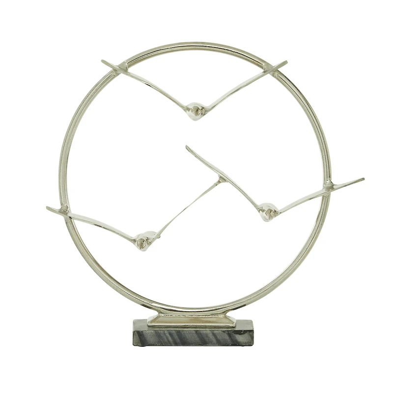 Silver Aluminum Modern Sculpture, Bird 18" x 19" x 5"