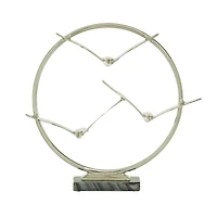 Silver Aluminum Modern Sculpture, Bird 18" x 19" x 5"