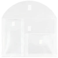 JAM Paper 9.75" x 13" Clear 3-Pocket Plastic Hook & Loop Closure Envelopes, 12ct.