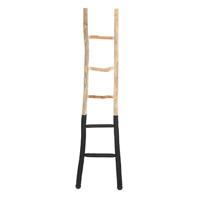 Hello Honey® 6ft. Natural & Black Wood Decorative Blanket Ladder