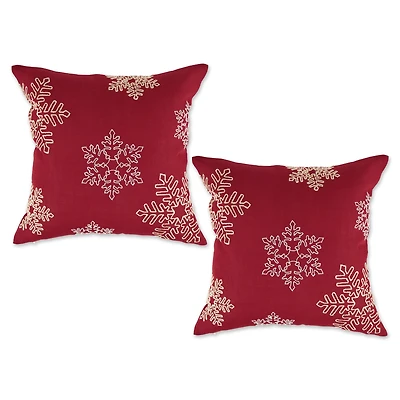DII® Shimmering Snowflakes Leaves Embroidered Pillow Cover Set