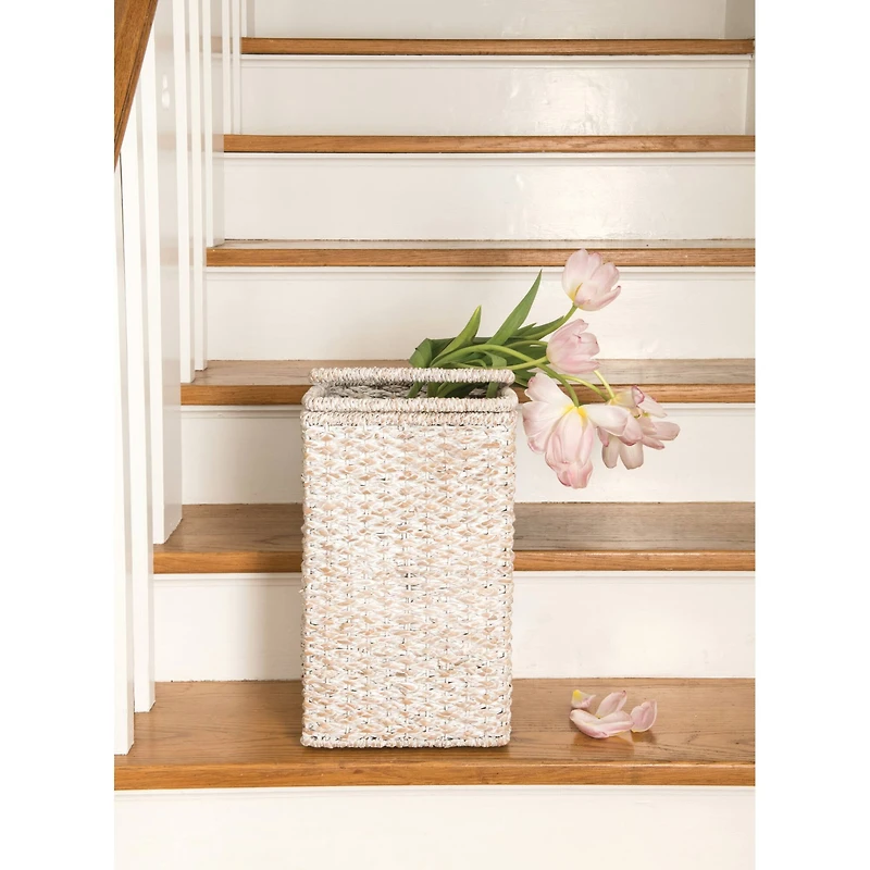 Hello Honey® 16" Woven & Whitewashed Rope Stair Basket with Handles