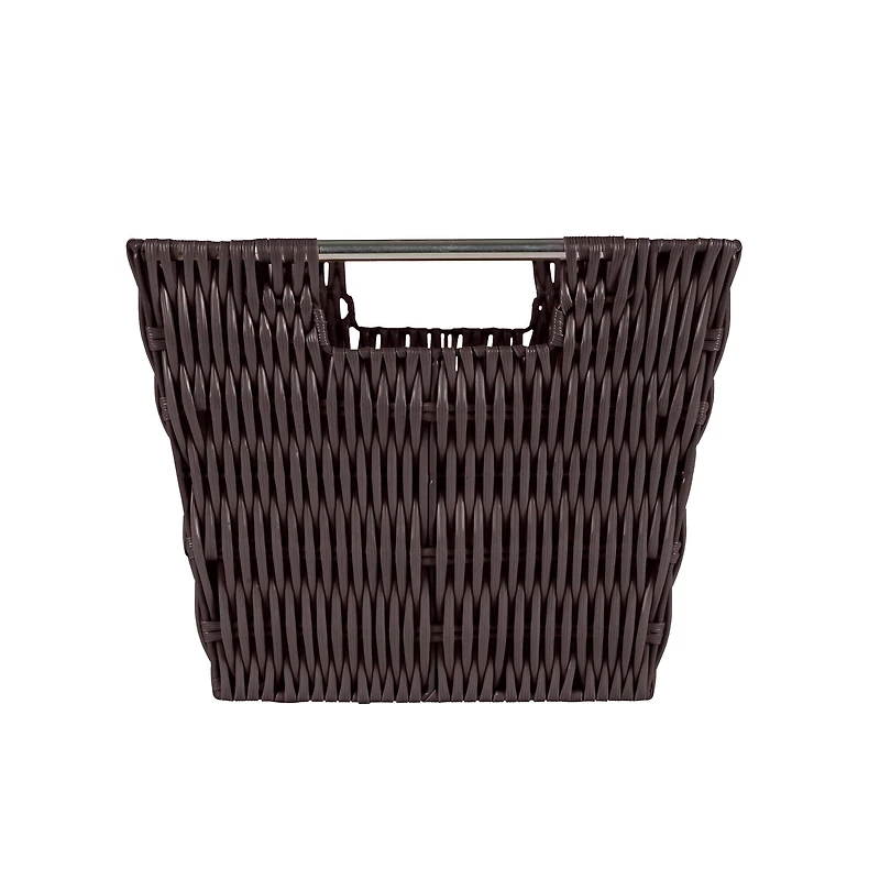 Simplify Medium Chocolate Rattan Storage Basket