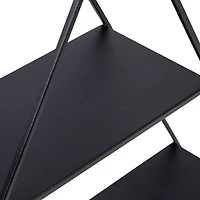 Honey Can Do 28" Black Three-Tier Triangle Decorative Metal Wall Shelf