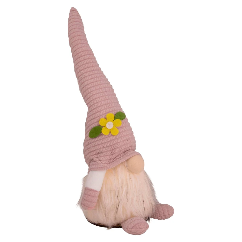 12" Lighted Spring Gnome with Flower Hat