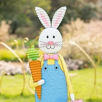 Glitzhome® 36" Easter Bunny Boy Metal Décor