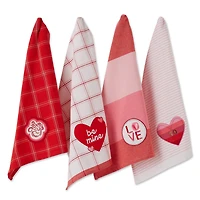 Asst Love Embellished Dishtowel (Set of 4)