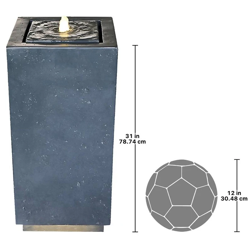 Design Toscano Modern Columnar Bubbling Garden Fountain