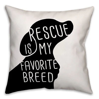 Rescue Is My Favorite Breed Throw Pillow