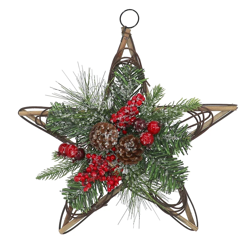 15" Red Berry & Pinecone Grapevine Star by Ashland®