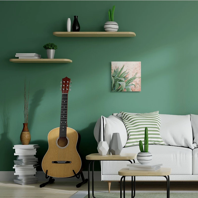 Stupell Industries Green Succulent Plant Leaves Contemporary Paint Splatter Canvas Wall Art