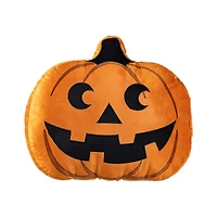 Glitzhome® 15.5"L Fall and Halloween Fabric Double Sided Pumpkin Pillow