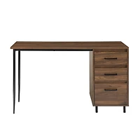 Walker Edison 52" Dark Walnut 3 Drawer Desk