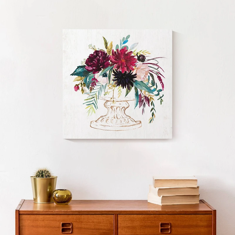 Jewel Toned Florals Canvas Wall Art