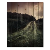 Designart - Muddy Road Under Full Moon