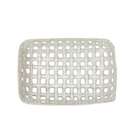 Hello Honey® 6.5" Handmade White Stoneware Basket Dishes, 4ct.