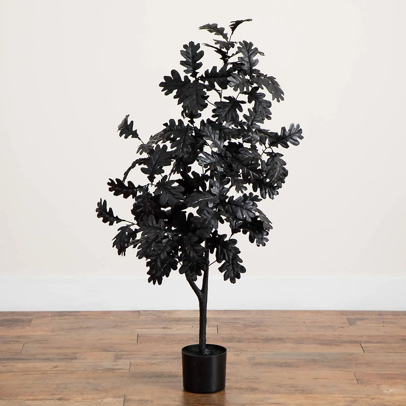 4ft. Artificial Halloween Black Oak Tree