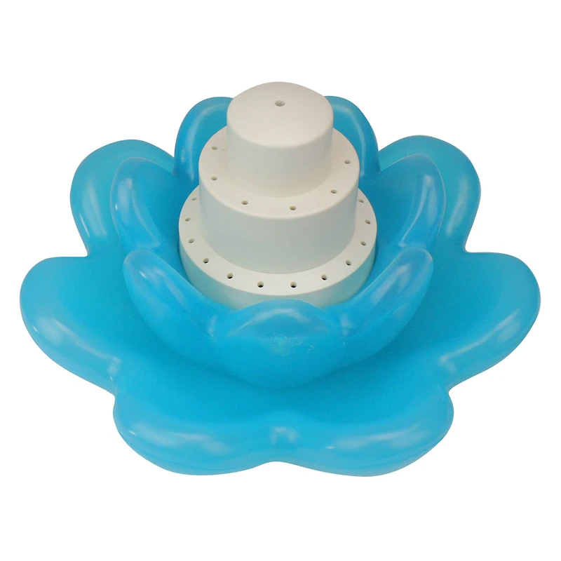Swim Central 11" Blue Triple Tier Flower Blossom Swimming Pools Water Fountain