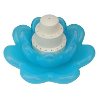 Swim Central 11" Blue Triple Tier Flower Blossom Swimming Pools Water Fountain