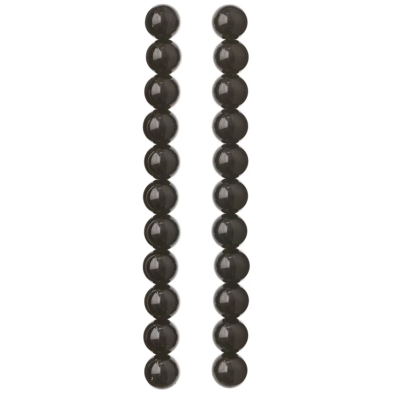 12 Pack: Black Jasper Round Beads, 10mm by Bead Landing™