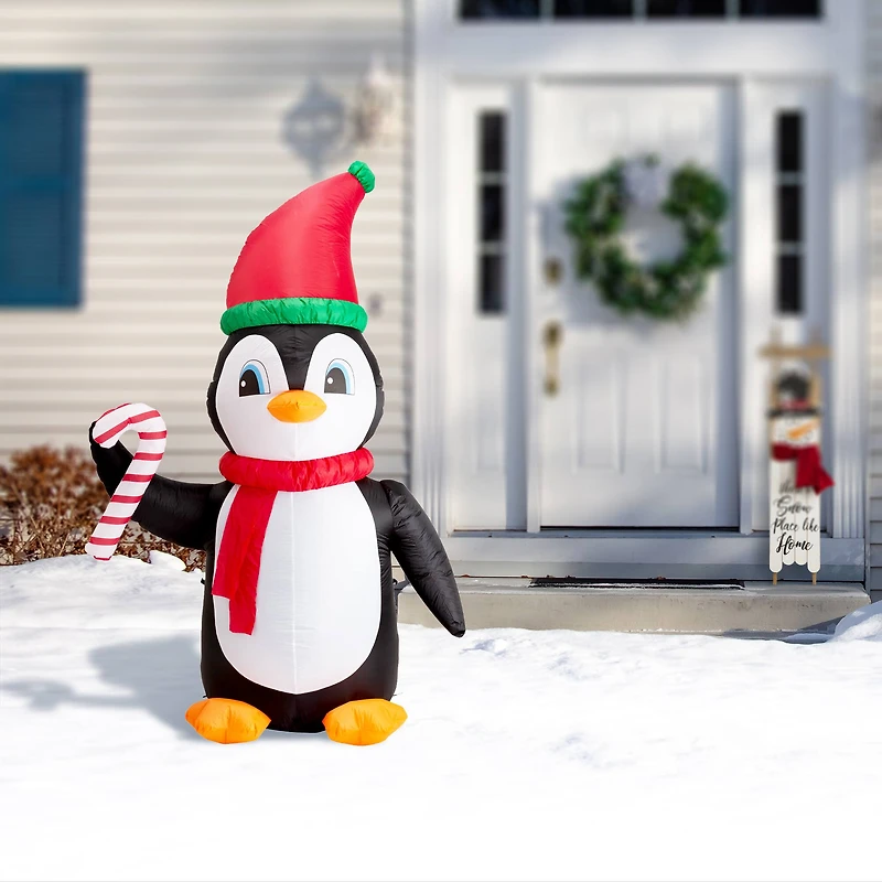 Glitzhome® 8ft. Lighted Inflatable Penguin