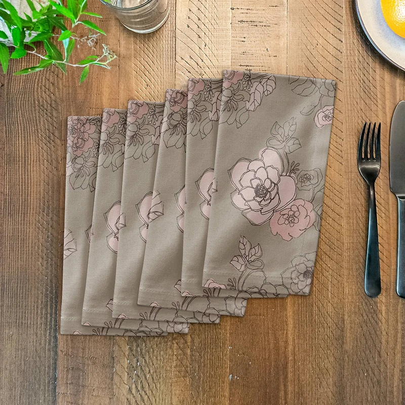 Intricate Floral Cotton Twill Napkin