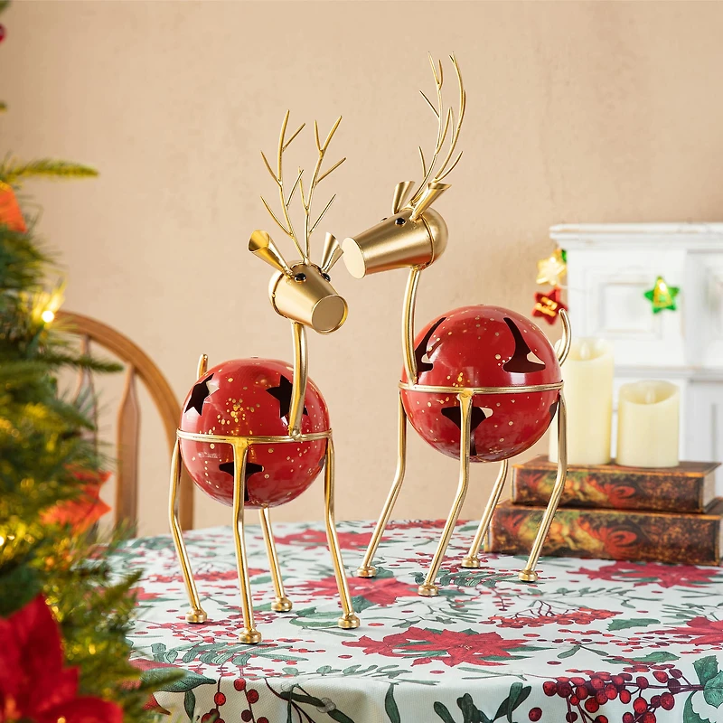 Glitzhome® Christmas Reindeer Bell Set