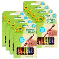 Crayola® Washable Tripod Grip Crayons, 8 Packs of 8