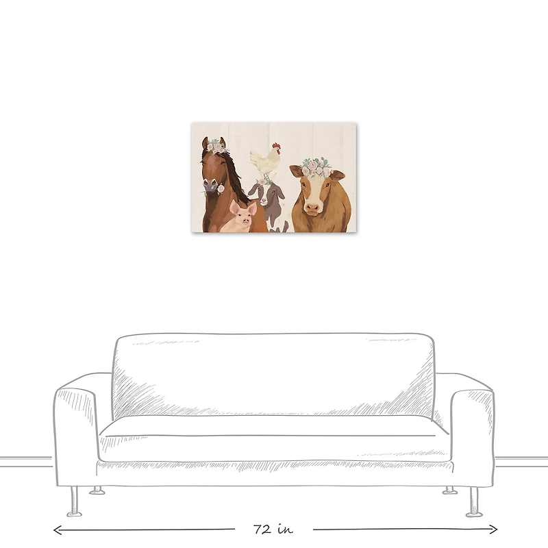 Farm Animal Family 20" x 30" Canvas Wall Art