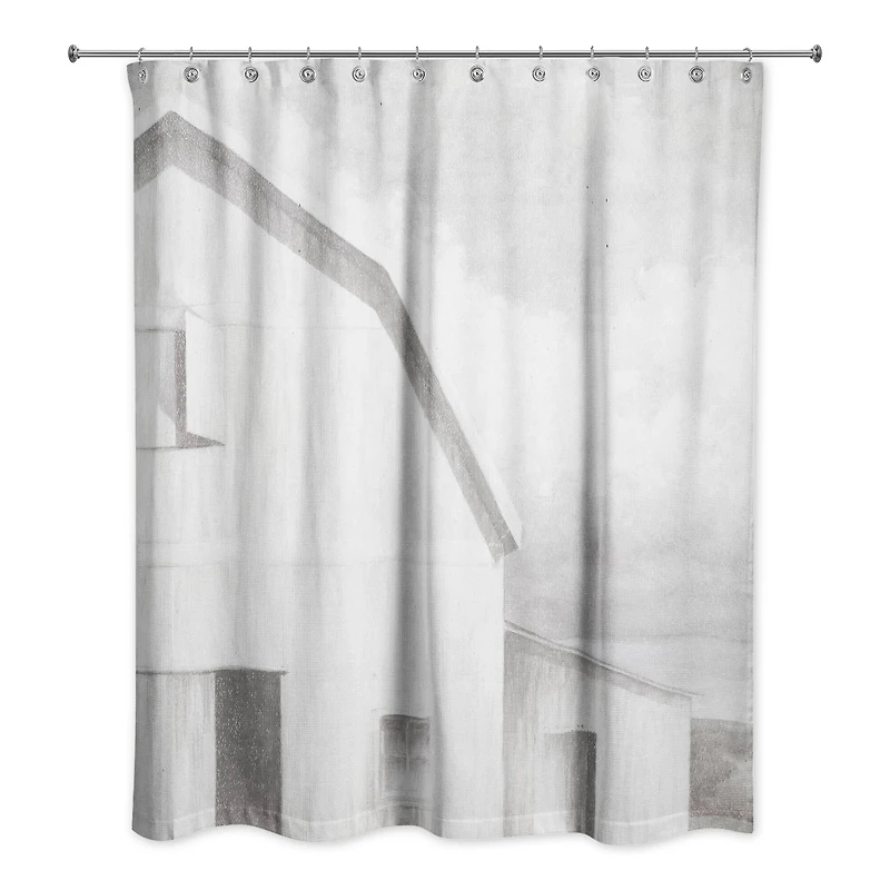 White Neutral Barn 71" x 74" Shower Curtain