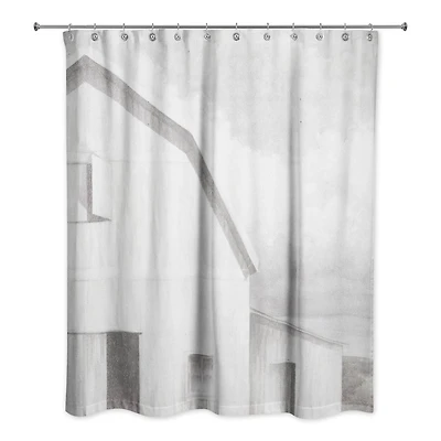 White Neutral Barn 71" x 74" Shower Curtain