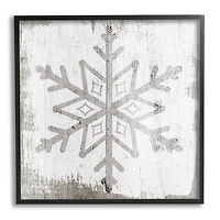 Stupell Industries Rustic Winter Snowflake Shape Framed Giclee Art